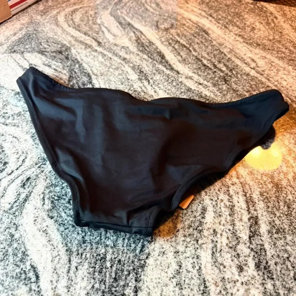 SKIMS Swim Logo Hardware Bikini Bottom Onyx Black Size S / US 4–6 NWT Rare
